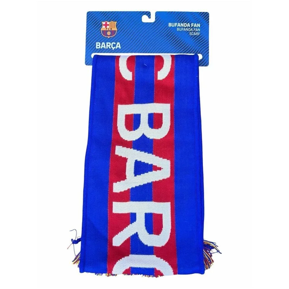 FC Barcelona Knit Scarf/Banner Official Barca Soccer/Football Team New Logo
